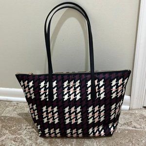 Kate Spade  ♠️ Kitt the little better houndstooth nylon tote